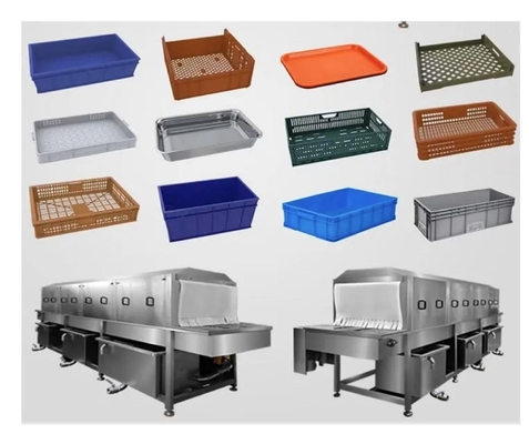 Full Automatic Industrial Pan Tray Turnover Box Plastic Pallet Basket Crate Washer Washing Machine for Sale